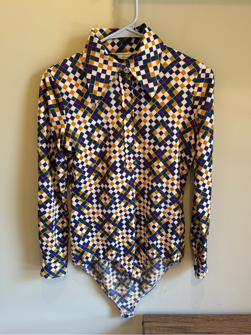 Vintage Henley Bodysuit 1970’s Disco